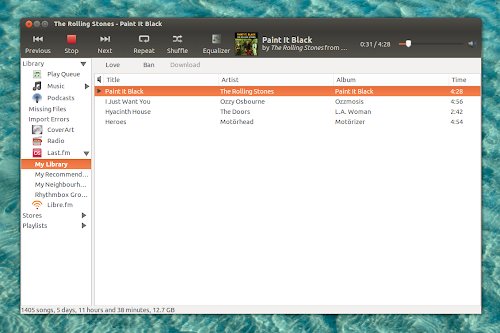 Rhythmbox 2.98 su Ubuntu