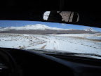 Another kewl shot of what the driver sees - snow in front and via the rear-view mirror snow behind.