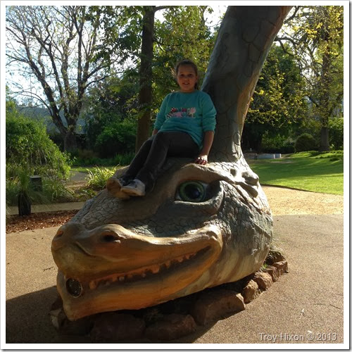 Caitlyn and her pet Dragon - Albury Botanical Gardens