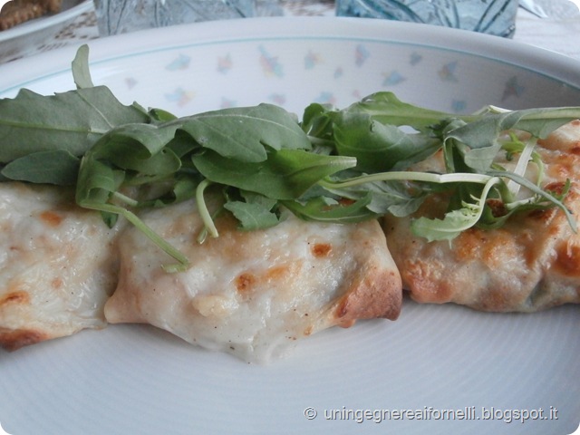 crespelle salmone rucola ceci ricotta primo crepes cheese salmon rocket chickpeas besciamella