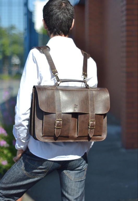 Brown Leather School Satchel, £150, Grafea