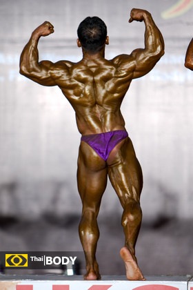 Asrelawandi pose back double biceps