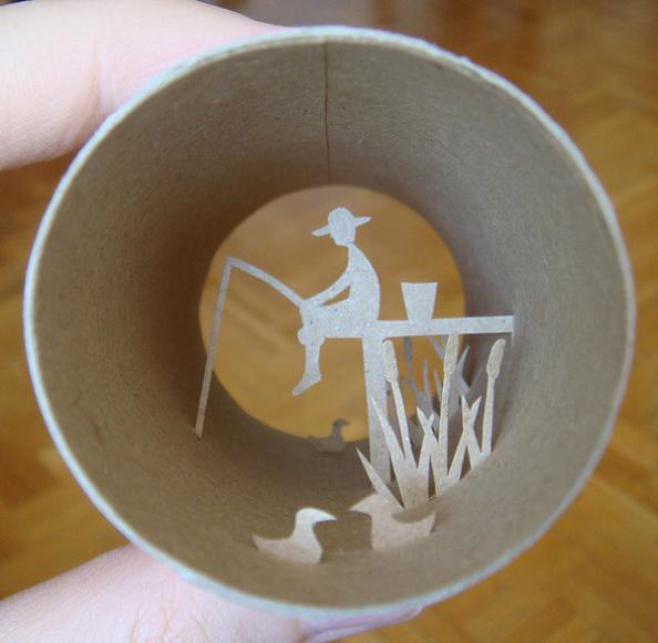 Fantastic scenes inside empty toilet paper rolls by Anastassia Elias