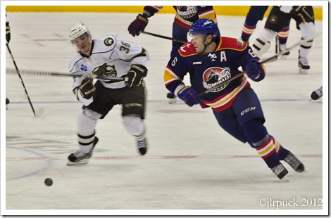 Chasing the puck
