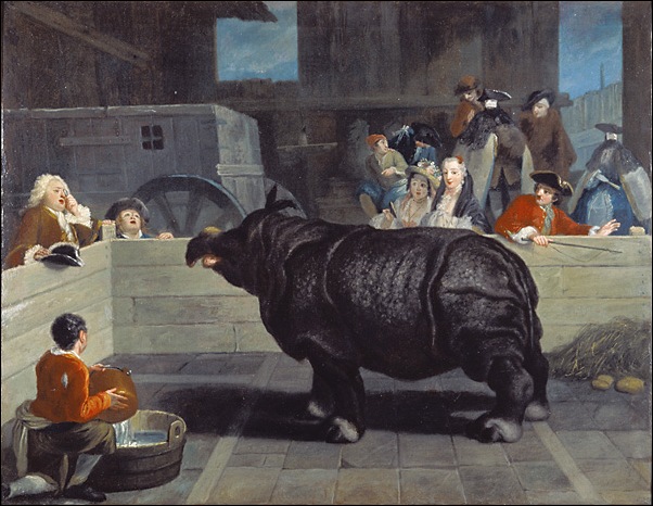 Pietro Longhi, Le rhinocéros Clara 1751 Pietro Longhi, Le rhinocéros Clara 1751