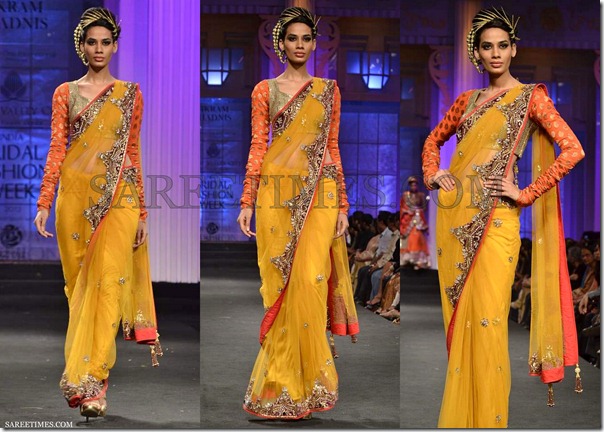 Vikram_Phadnis_Yellow_Shimmer_Saree