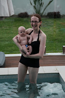 Kristy and Oscar ready for a dip