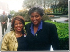 Donna Brazile and I at Al Gore Rally in Grand Rapids at the Calder