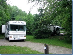 4501 Bass Lake Provincial Park - our motorhome in camp site #48 and Don & Shirley's in #5