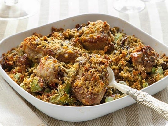 Agnello gratinato con carciofi e fave Agnello gratinato con carciofi e fave