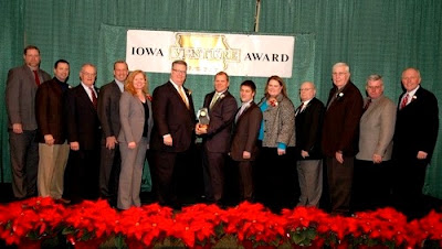 Accepting for Kehl Management are:Gary Bishop, Joe Massa, Dan Franz, Karlyn Ollendick, Dan Kehl, Cody Kehl, Sharon Hasselhoff, Ken Hanson, and Dale Scheibe. Also Kirk Trede and Dave Mohr of Eastern Iowa Light & Power Coop, ABI's Mike Ralston, and IADG's Rand Fisher (photo submitted). Accepting for Kehl Management are:Gary Bishop, Joe Massa, Dan Franz, Karlyn Ollendick, Dan Kehl, Cody Kehl, Sharon Hasselhoff, Ken Hanson, and Dale Scheibe. Also Kirk Trede and Dave Mohr of Eastern Iowa Light & Power Coop, ABI's Mike Ralston, and IADG's Rand Fisher (photo submitted).
