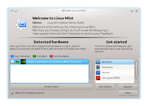 LMDE KDE UP5 - Welcome Screen