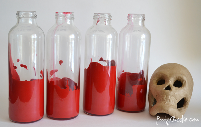 Reuse Glass Bottles into Halloween Bite Decor!