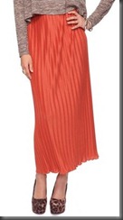 Pleated Orange Accordion skirt Forever 21- Styleista