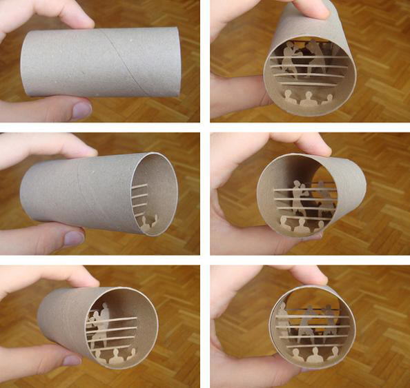Fantastic scenes inside empty toilet paper rolls by Anastassia Elias
