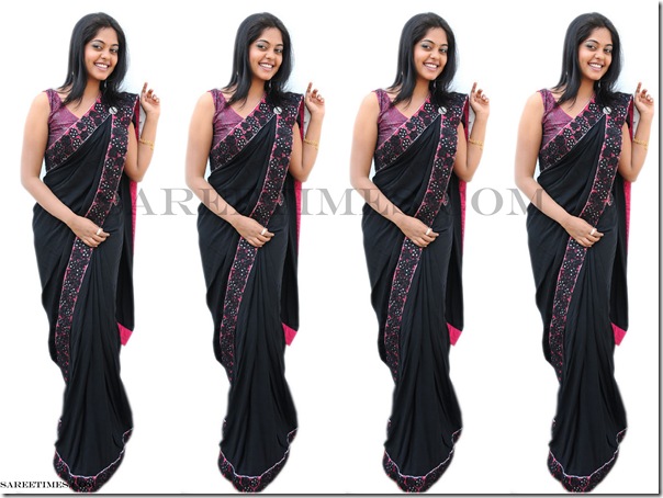 Bindu_adhavi_Black_Saree