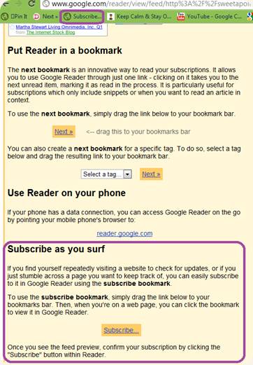 google reader subscribe