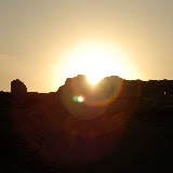Turfan - Ruines de Jiaohe coucher de soleil
