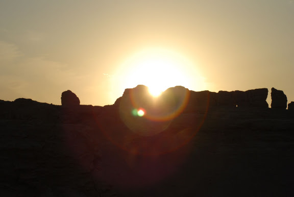 Turfan - Ruines de Jiaohe coucher de soleil