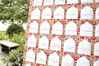 the finished pin-board displaying the seating card envelopes.