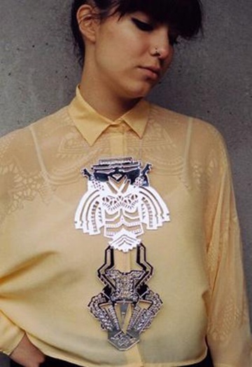 Mirror Temple Oversized Necklace, £55, Finchittidafinch Mirror Temple Oversized Necklace, £55, Finchittidafinch