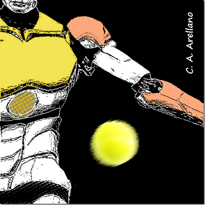 Robot jugando la final del Abierto de Australia, de Carlos Alberto Arellano