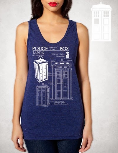 Doctor Who Public Call Box Blueprint Tank from GeekyU Doctor Who Public Call Box Blueprint Tank from GeekyU