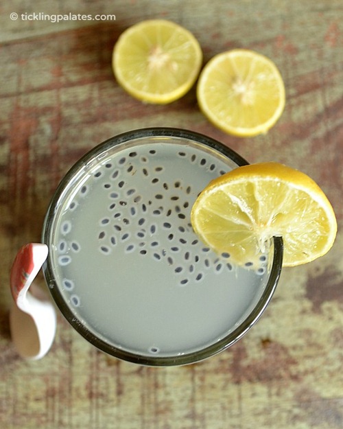 Lemon drink with Sabja Seeds