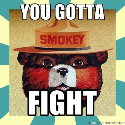 smokey the bear: you gotta fight.