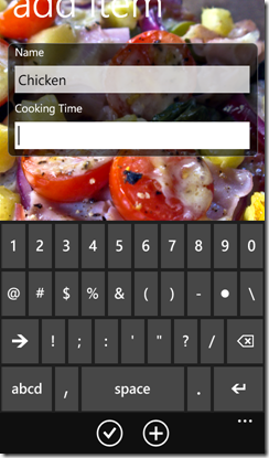 EnterCookingTime EnterCookingTime