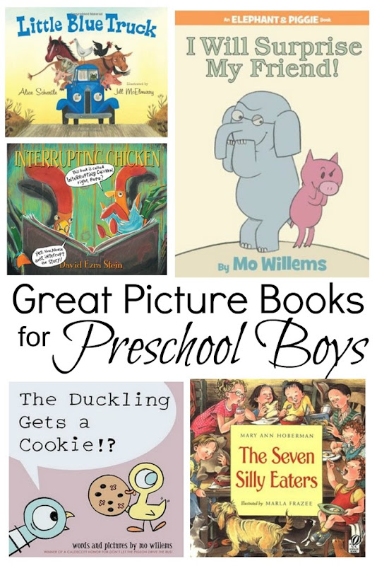 Great picture books for preschool boys, that both mom and son will enjoy reading!