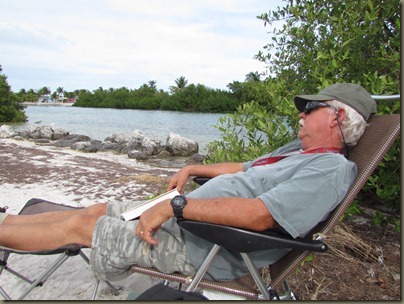 Al "reading" at Curry Hammock SP