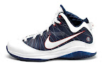 nike lebron 7 ps gr white navy red 8 02 Nike Air Max LeBron VII (7)   White/Navy/Gold Sample Actual Photos