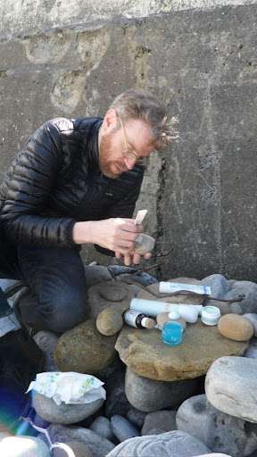Design director Matthew Axe prepares the product shot.