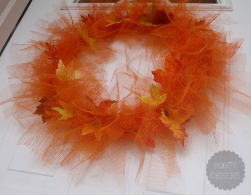 Tulle Fall Leaf Wreath