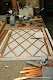 Copper came diamond window with mouth blown glass.