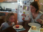 Jan 25 - Helping mum blow out her birthday candle