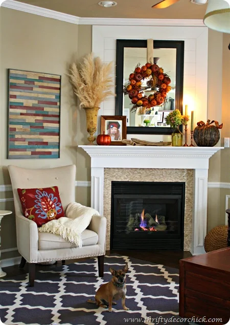 fall mantel decorating