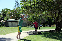 Gerrod throwing a boule