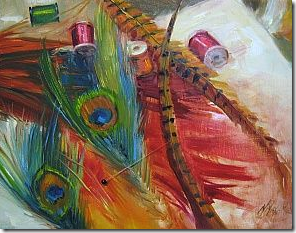 fly fishing idaho oil painting art