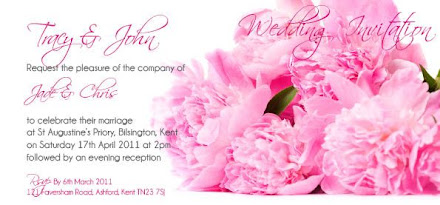 Pink Peonies 3 Flat Invitation