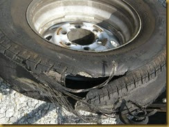 blown tire on outback trailer 2