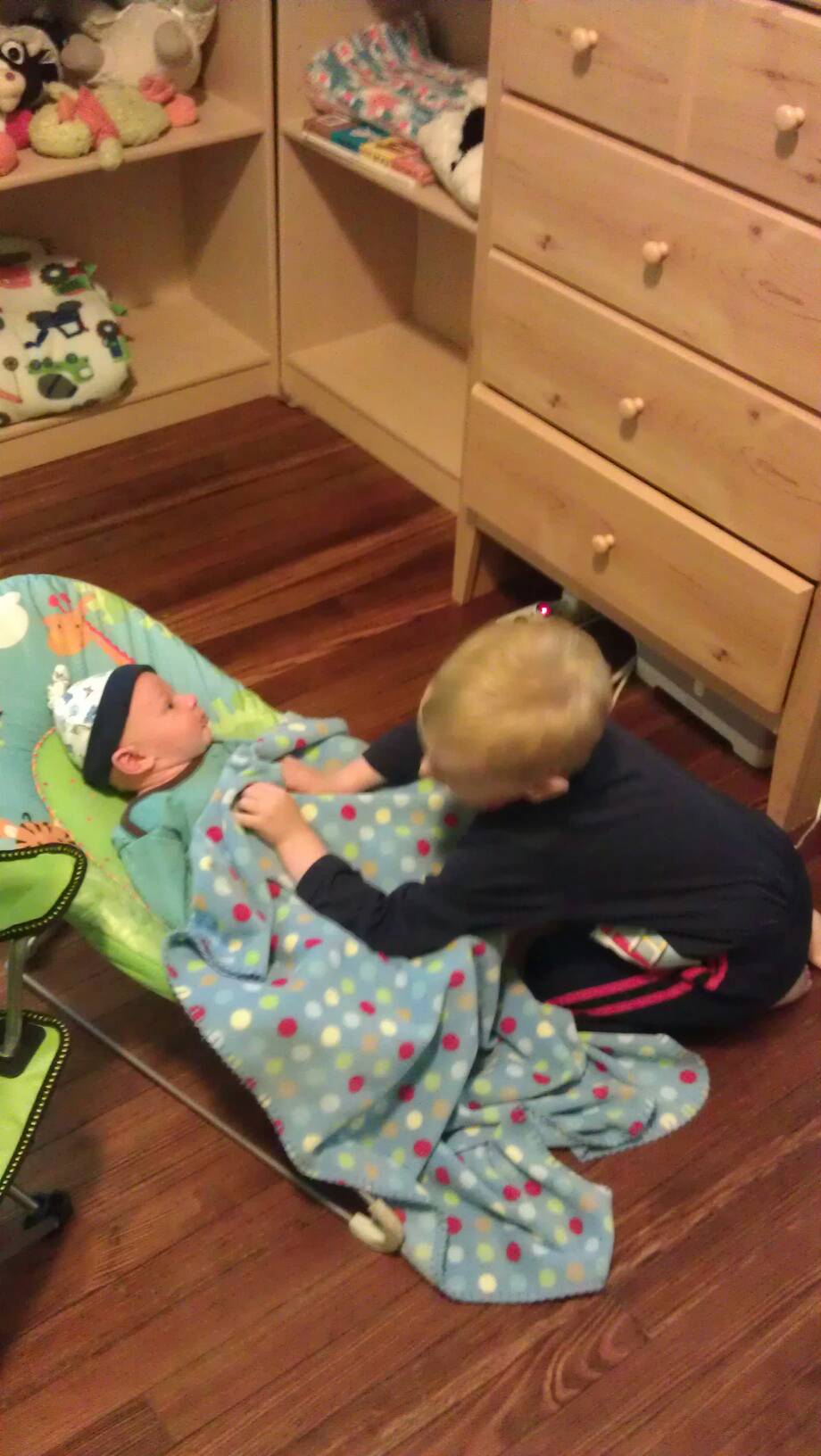 Andy soothing Charlie
