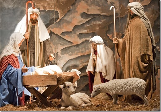 Life-size nativity scene at the Mormon Temple Light Show on Christmas Eve, Kensington, Maryland Life-size nativity scene at the Mormon Temple Light Show on Christmas Eve, Kensington, Maryland