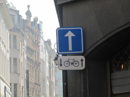 Bike sign in Brussels, Belgium