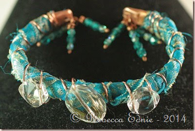 boho copper n crystal bracelet