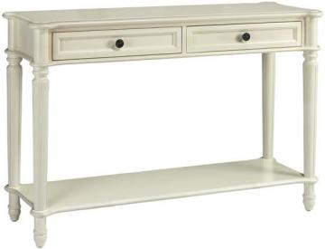 This is a nice updated Gustavian look for an entryway. (Martha Stewart Living Ingrid Console, homedepot.com) This is a nice updated Gustavian look for an entryway. (Martha Stewart Living Ingrid Console, homedepot.com)