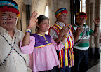 Peas Peas Ayui, Puwaanch Kintui Antich,  Ampush Ayui Chayat  and Jiyukam Irar Miik stood in the grand hall of the Canadian Parliament on April 25, 2012.