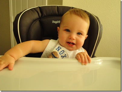 4.  Knox in highchair
