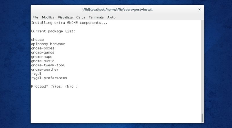 Fedora Post Install Script - Software Gnome